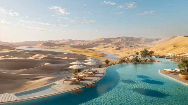 The pool overlooks the desert picture