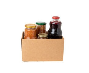 homemade preparations in a cardboard box