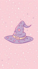 Cute wizard hat illustration | High Quality | Wallpaper	