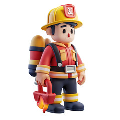 Fototapeta premium 3D cartoon fireman