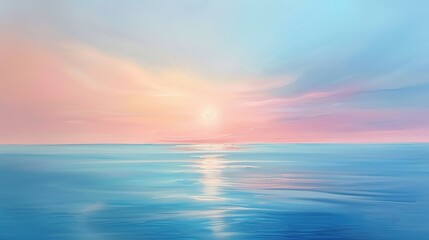 Fototapeta premium Tranquil Dusk Seascape with Pastel Horizon Reflections