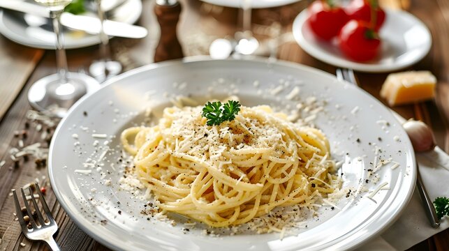 Cacio e Pepe pasta served