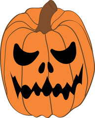 Halloween scary pumpkin with smile. Jack O Lanter illustration vector.