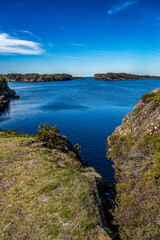 Golddiger area abandoned in Lykling on Boemlo fjord archipelago, Norway
