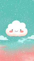 Cute cloud illustration | High Quality | Wallpaper	