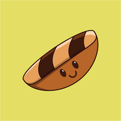 playful cartoon foods with smiling faces against a colorful background. Suitable for foodrelated designs for childrens products and materials.