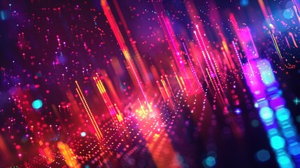 Dynamic Financial Data Visualization with Abstract Colorful Patterns and Copy Space