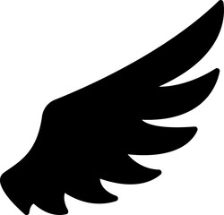 Wings icon. Angel Wings Black silhouette. Set of hand drawn bird or angel wings. Wings Collection - Vector illustration.