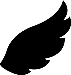 Obraz premium Wings icon. Angel Wings Black silhouette. Set of hand drawn bird or angel wings. Wings Collection - Vector illustration.