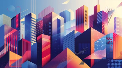 Financial Fortitude - Abstract Geometric Art Representing Economic Stability