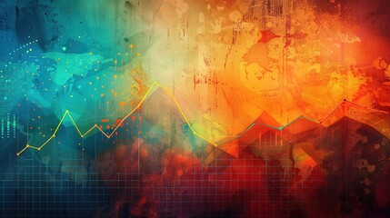 Naklejka premium Vibrant Economic Forecast Concept with Colorful Abstract Art Design and Copy Space