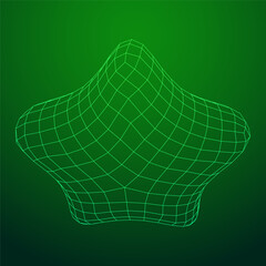 Rating stars icon for review product. Wireframe low poly mesh vector illustration