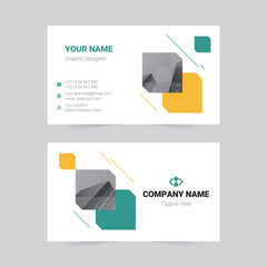 Green and Yellow Modern Business Card
