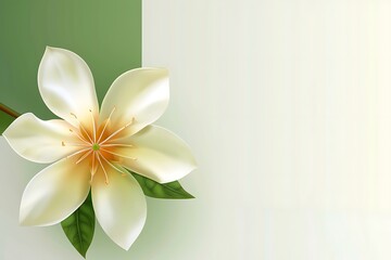 Naklejka premium A modern vector art of Pakistan's national flower, Jasmine, set against a green and white background.