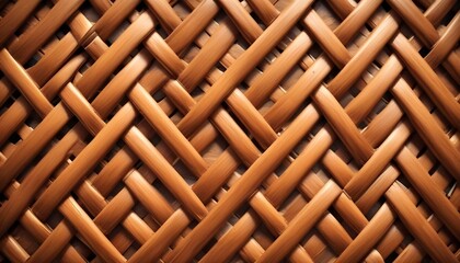 Naklejka premium Realistic shiny Rattan pattern texture focused