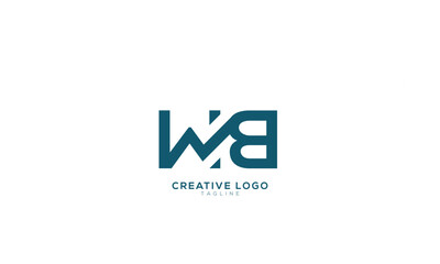 WB Abstract initial monogram letter alphabet logo design