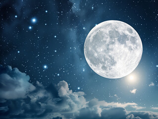 Fototapeta premium Moon in dark sky