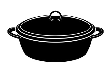 Silhouette of Dutch oven  vector illustration