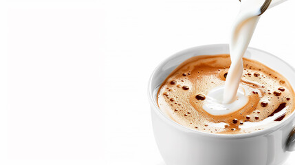 Milk being poured into a coffee cup, highlighting the concept of freshness and morning routines.