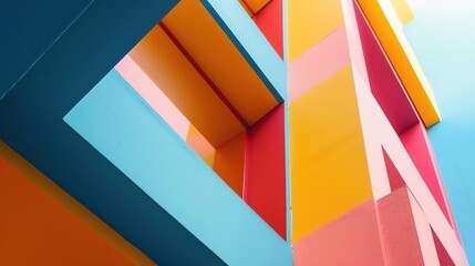 Fototapeta premium Vibrant Interior Details: High Contrast Colors on White Background