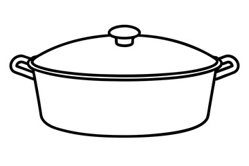 Line art of dutch oven vector illustration
