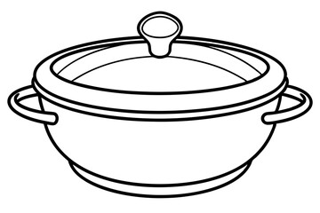 Line art of dutch oven vector illustration