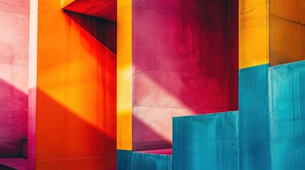 Vibrant Abstract Close-up of Interior Architecture with Textured Details