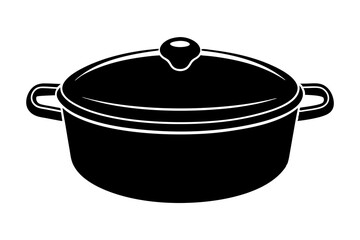 Silhouette of Dutch oven  vector illustration