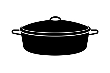 Silhouette of Dutch oven  vector illustration