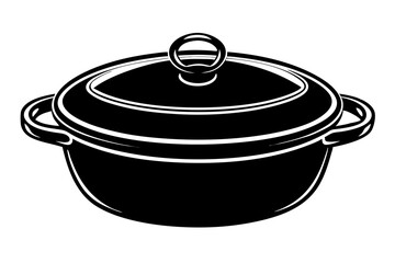 Dutch oven silhouette vector illustration