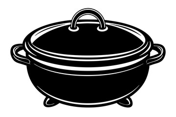 Dutch oven silhouette vector illustration