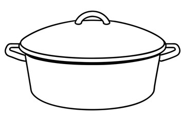 Line art of dutch oven vector illustration