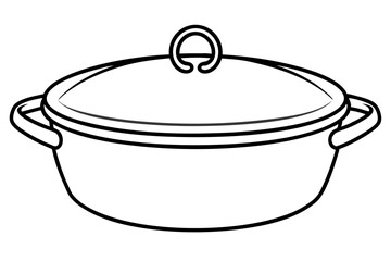 Line art of dutch oven vector illustration