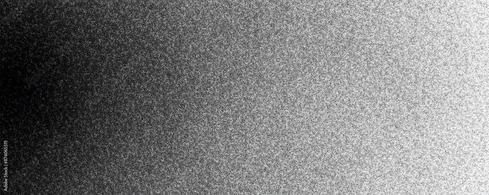 Wall mural black and white grainy textured banner header backdrop with gradient noise.