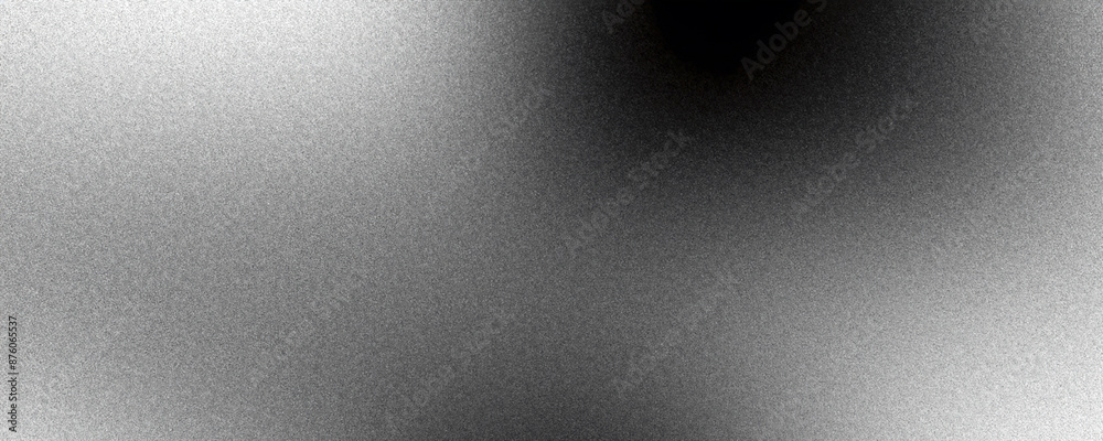 Wall mural black and white grainy textured banner header backdrop with gradient noise.