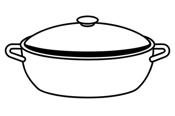 Line art of dutch oven vector illustration