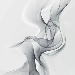A fluid artwork with minimalistic design, featuring flowing lines and soft curves, isolated white background