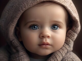 Portrait of adorable newborn baby
