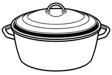 Line art of dutch oven vector illustration