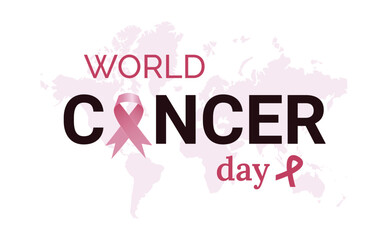 Fototapeta premium World cancer day pink ribbon awareness abstract background