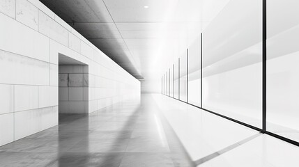 Fototapeta premium Modern Interior Architecture in High Contrast against White Background
