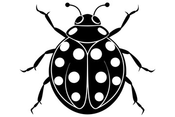 Silhouette of ladybug vector illustration