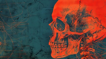 red skull illustration 