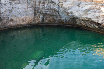 Beautiful seaside landscape on the island of Thassos - Giola lagoon - Eye of Zeus.