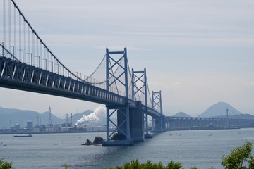 Seto-ohashi Bridge and a view of the factory
