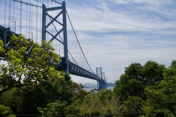 Fototapeta premium Seto Ohashi Bridge from Yoshima Parking Area to Kagawa