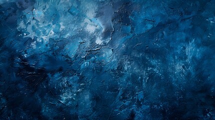 Grunge navy dark blue abstract texture background. Blue paint on old vintage concrete stucco wall surface with grain pattern for template banner graphic creative art card design, backdrop, wallpaper. 