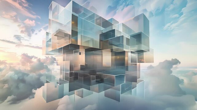 An illusion of threedimensional cubes floating in a twodimensional world.