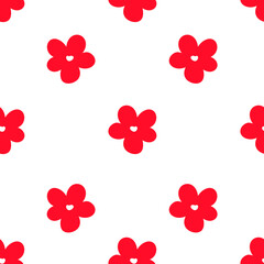 seamless pattern with red flowers