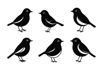 Enhance your designs with this set of 6 graceful bird silhouettes. Perfect for logos, invitations, wall art, and more. Scalable vectors for unlimited creative possibilities